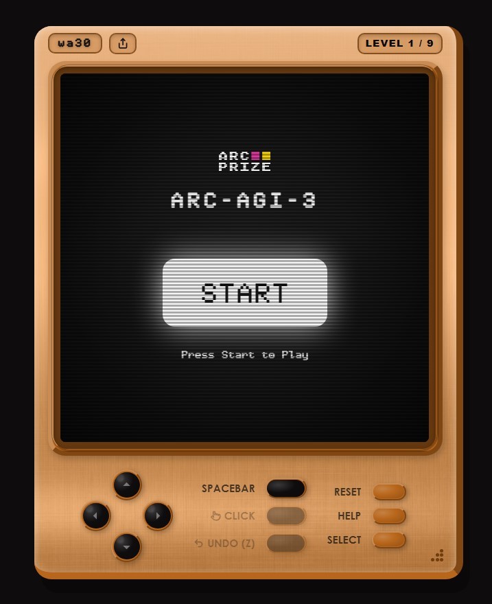 ARC-AGI-3 game cover / title screen